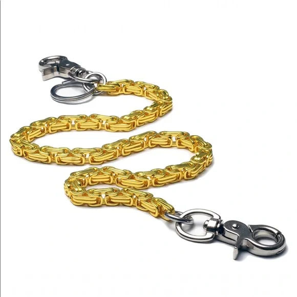 Ruth&Boaz Block Chain Stainless Biker Keychain Key Wallet Chain Yellow 24.8” NEW - Picture 2 of 6